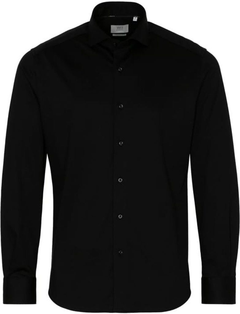 ETERNA modern fit overhemd, jersey heren overhemd, zwart