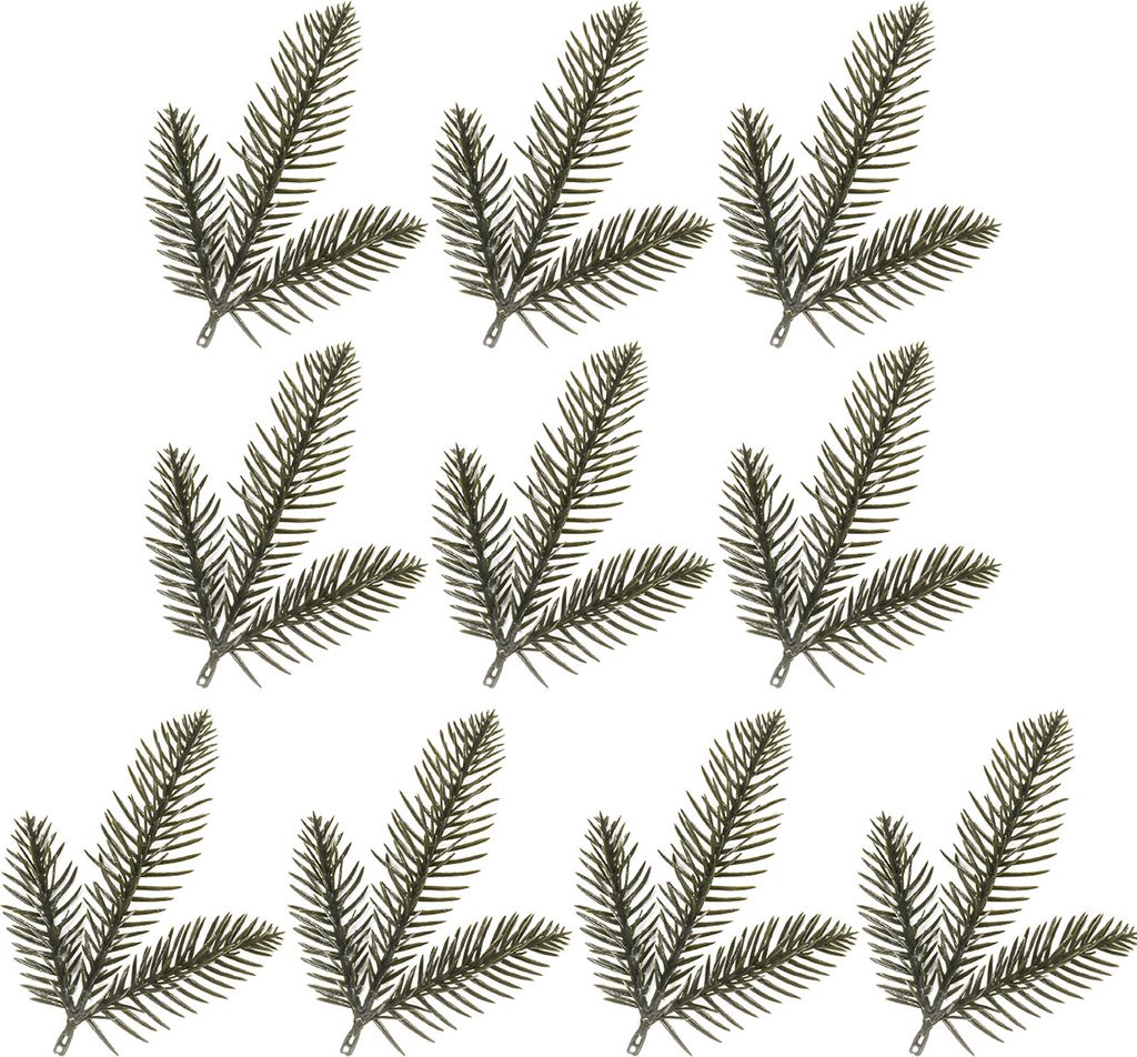 10pcs/set realistische künstliche Blätter breites Anwendung Kunststoff Lebendiger zart gefälschter Kiefernnadel für Zuhause-Dunkelgrün. Drei K...