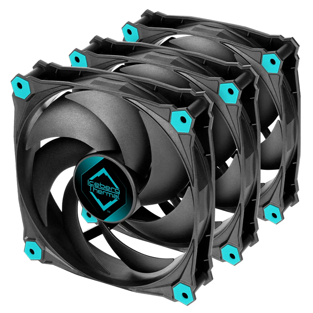 Ventilateur PC anti-surchauffe IceGALE Silent 120mm Noir pack de 3