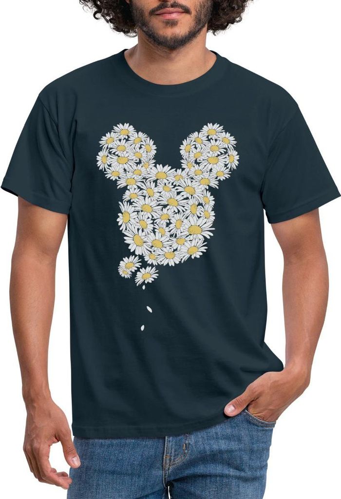 Mickey & Minnie Mickey Mouse Aus Gänseblümchen Männer T-Shirt, XXL, Navy