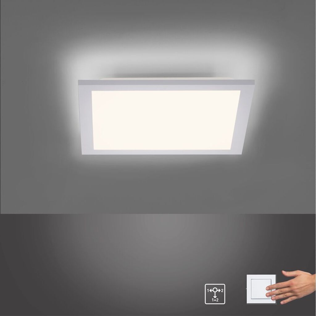 JUST LIGHT LED Panel FLAT Flaches Deckenpanel Wohnbereich, z.B. Wohnzimmer, Schlafzimmer, Esszimmer, Flur, Büro-/Arbeitszimmer 12200-16, 12201-16,...