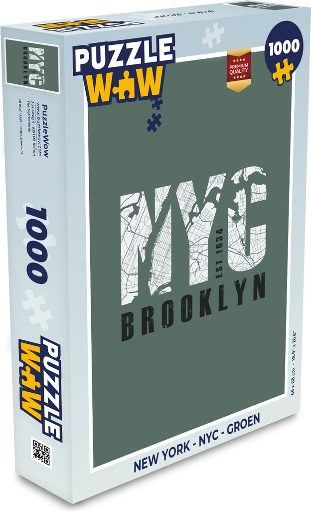 MuchoWow Puzzle 1000 Teile New York - NYC - Grün - Spielzeug - Alt und Jung - Spiele - Puzzeln