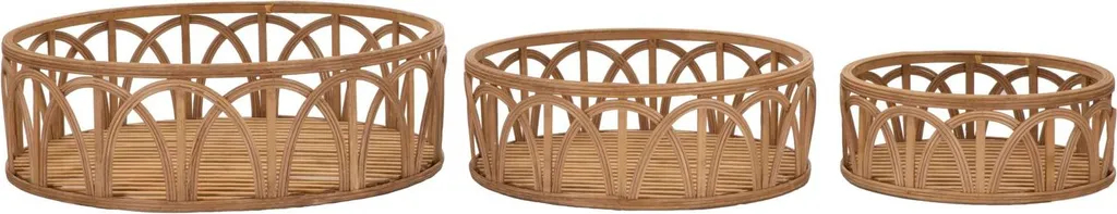 Paniers de Rangement Fuji en Fibre Marron Mauro Ferretti - Lot de 3 Pièces