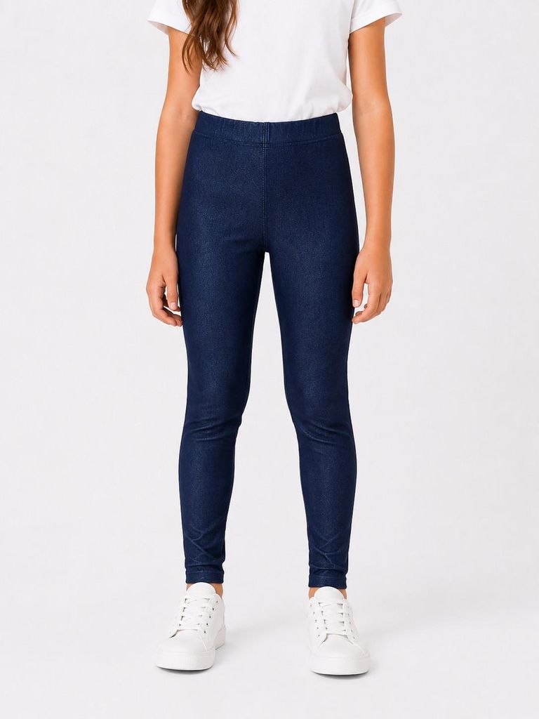 85081 Top Model Mädchen Leggings Jeggings Blau Größe 128 – Bequeme Kinderhose im Jeans-Look
