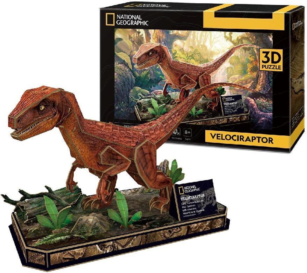 CubicFun Cubic Fun 3d Puzzel NG Velociraptor, 63 Stück(e), Tiere, 8 Jahr(e)