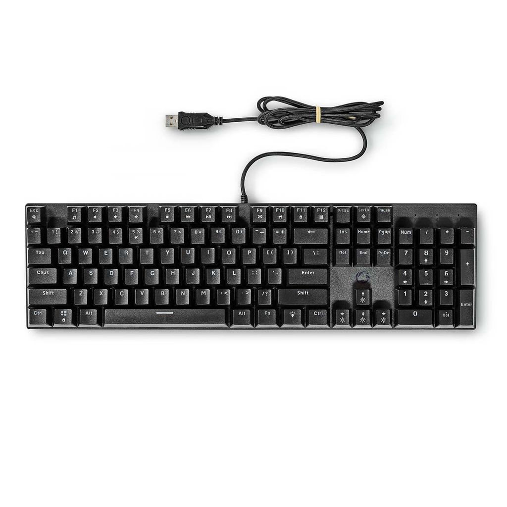 Nedis, Gaming Tastatur USB-A mechanisch LED QWERTY US mit 1.5m Kabel, Schwarz