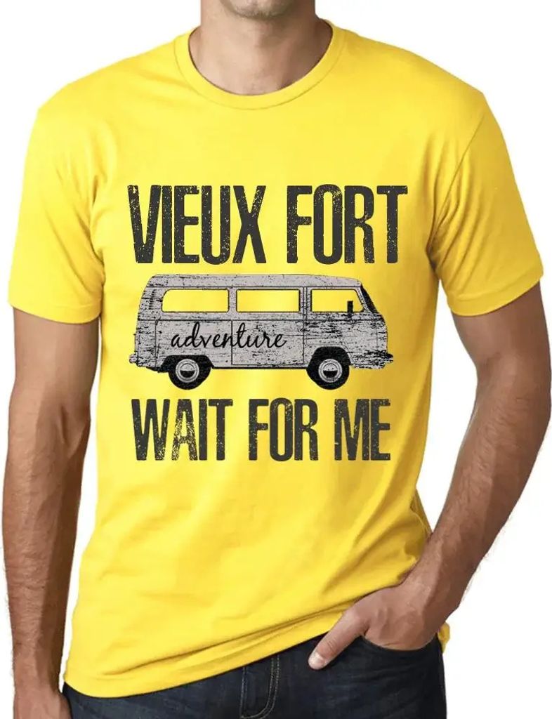 Herren Grafik T-Shirt Abenteuer warten auf mich in vieux fort – Adventure Wait For Me In Vieux Fort – Öko-Verantwortlich Vintage Jahrgang Kurzarm