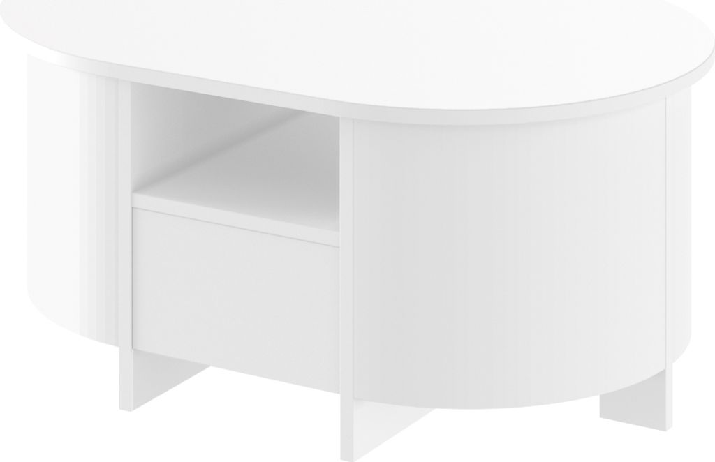 Design Couchtisch HCL-111 Oval Schublade Hochglanz Wohnzimmer Tisch