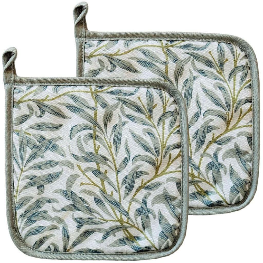 Portapentole foglie d'ulivo stampa mediterranea verde 20x20 Immagine del prodotto 