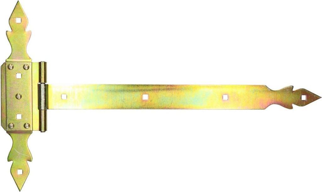 KOTARBAU Kreuzgehänge 500 mm Ladenband Scharnier Band Platte Baubeschlag Torbeschlag Holzverbindung Werfgehänge T-Band T-Scharnier Verzinkt Dek...