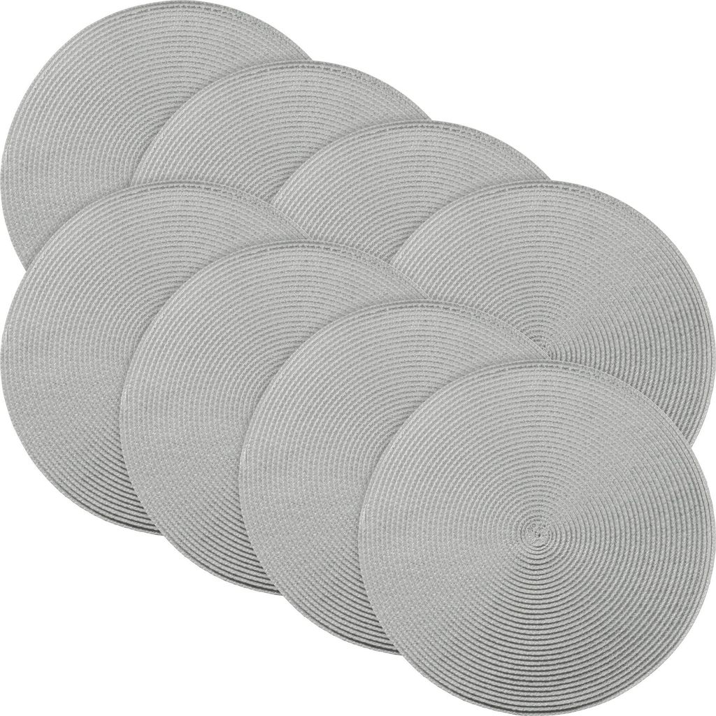 Erwin Müller Tischset Amadora" 8er-Pack silber rund: 35 cm Ø"