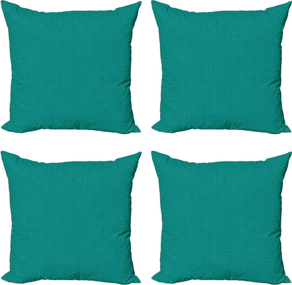 ABAKUHAUS Teal Kissenbezug Set (4 Stück), Stricken Nähen Hobby, Moderner Doppelseitiger Digitaldruck, 60 cm x 60 cm, Teal