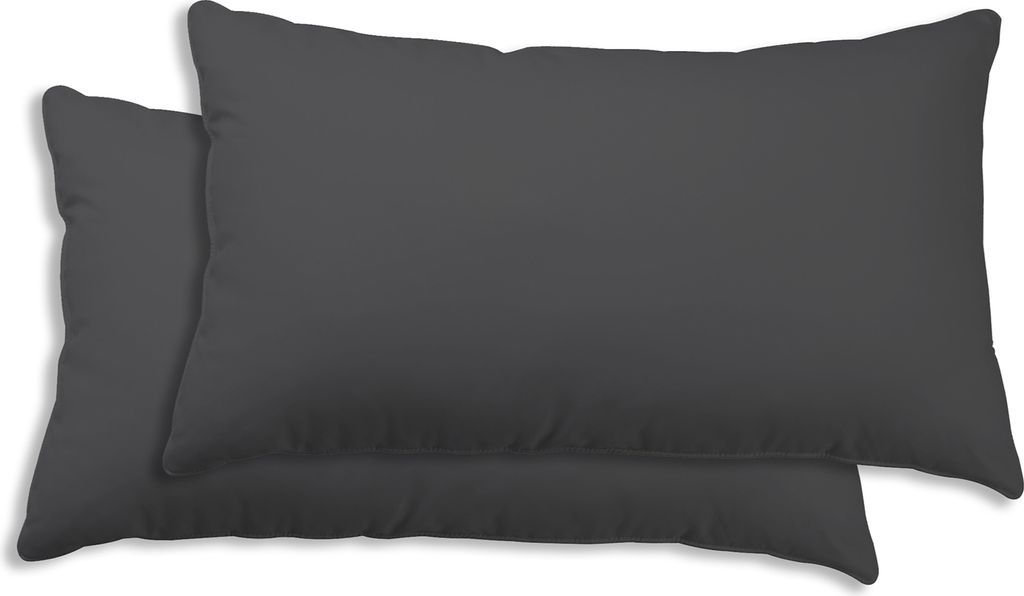 2er Set Kissenbezug Kissenhülle 40x80 cm anthrazit Uni Produktbild 