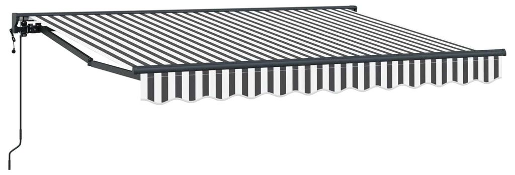 Elektrische ausziehbare Markise Anthrazit und Weiß 3,5 x 2 m