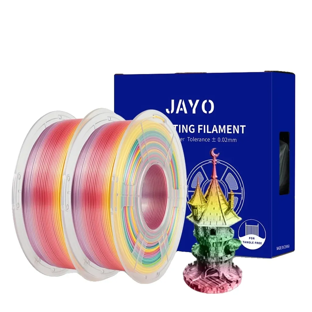 Filament JAYO Silk PLA+ Arc-en-ciel pour Décoration 3D et Design 1,1kg