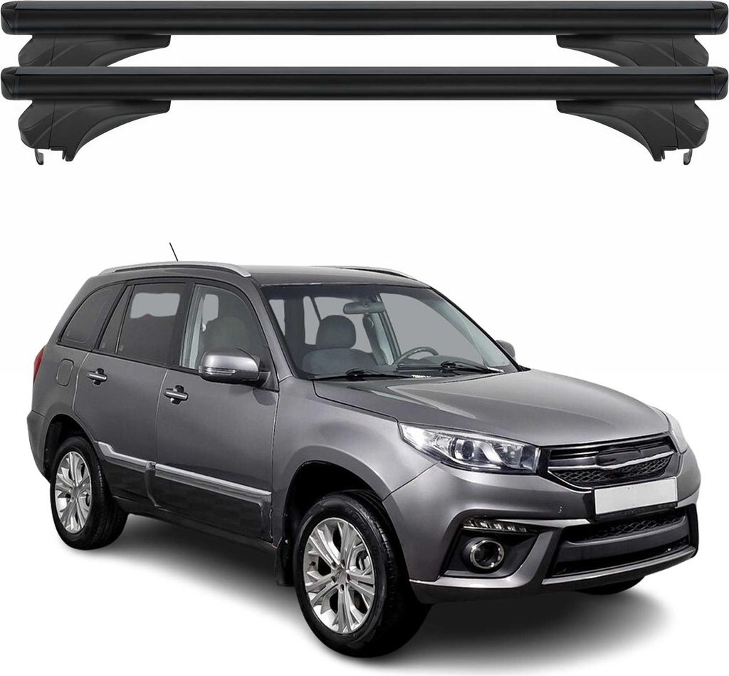 Menabo Dachträger Grundtäger für Chery Tiggo 3 / J11 2013-2023 Alu Schwarz 2 tlg