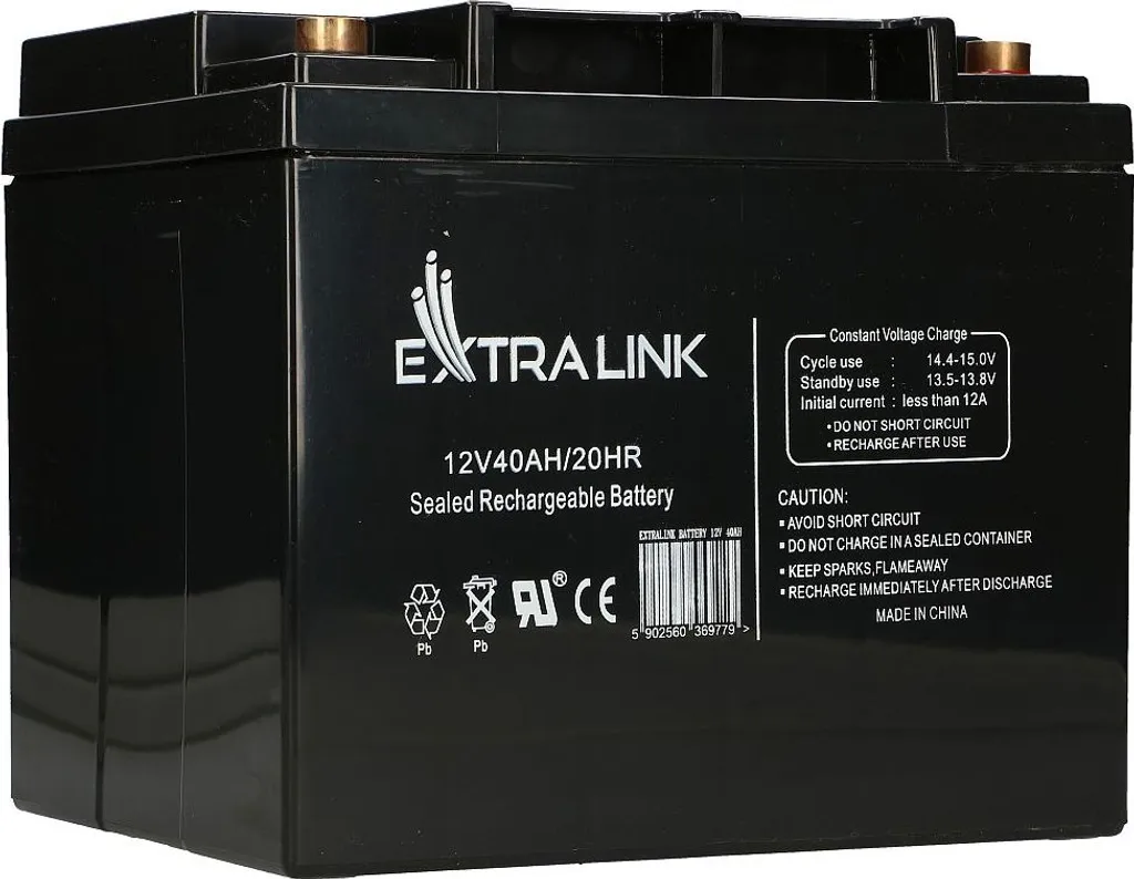 Batterie de Stockage Solaire 12V 40Ah AGM Extralink Haute Qualité