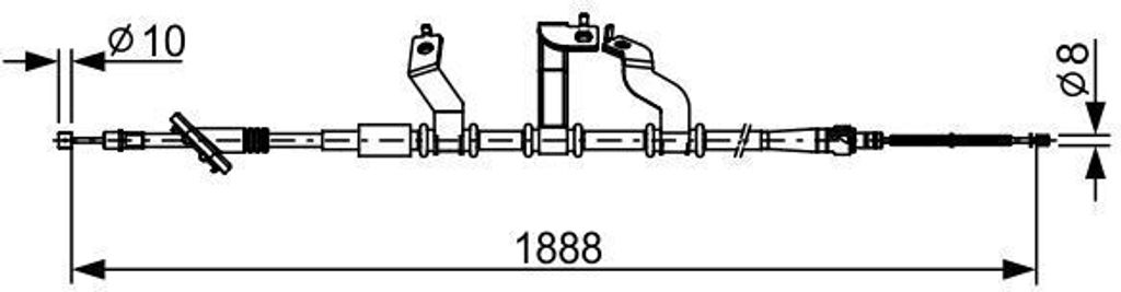 BOSCH Handbremsseil Seilzug Feststellbremse für KIA SPORTAGE (JE, KM) 1 987 482 532