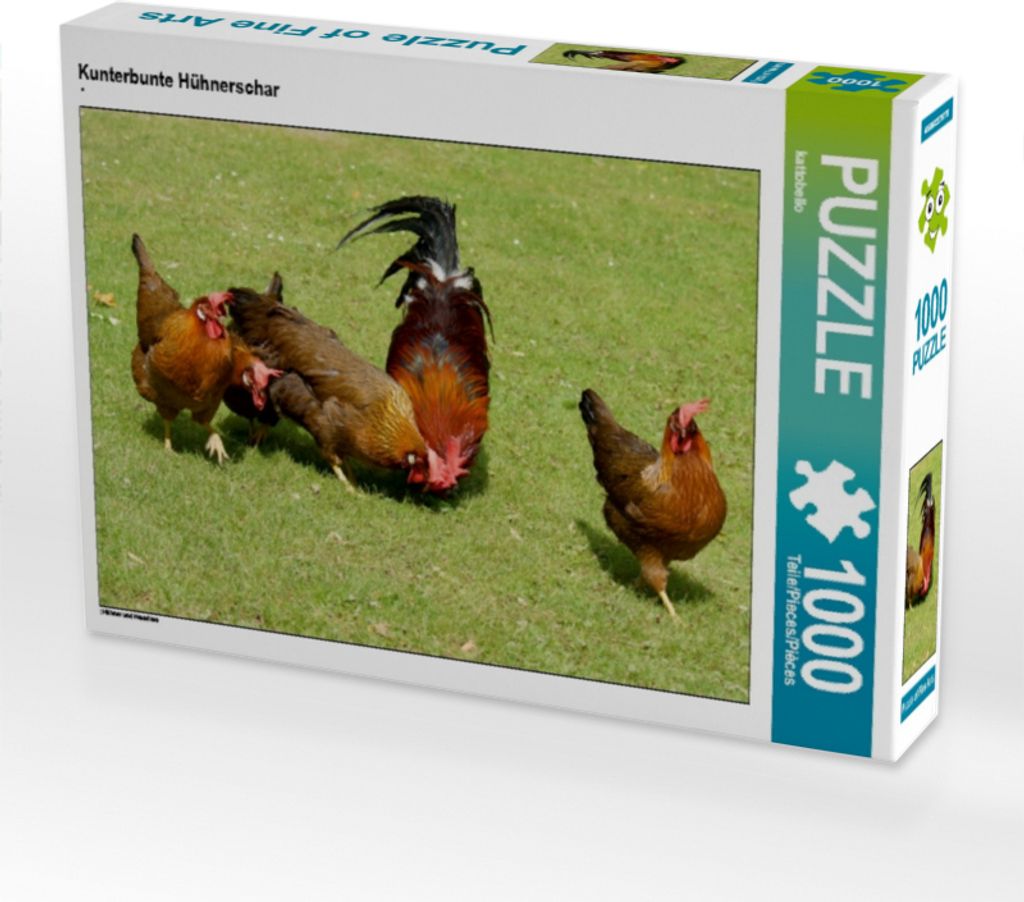 Calvendo Kunterbunte Hühnerschar 1000 Teile Puzzle quer 640x480mm, CALVENDO; 7305513