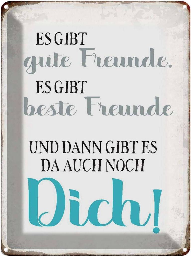 vianmo Blechschild 40x30 cm gibt gute Freunde auch noch Dich Spruch Zitat