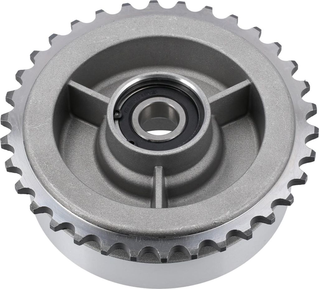 Kettenrad-Mitnehmer, 34 Zahn mit Kugellager (beidseitig geschlossen) 6203 C3 2Z - für Simson S50, S51, KR51 Schwalbe, SR4, Duo