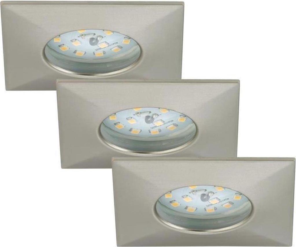 3 x Briloner LED Einbauleuchte eckig Nickel matt IP44 3 x Produktbild 
