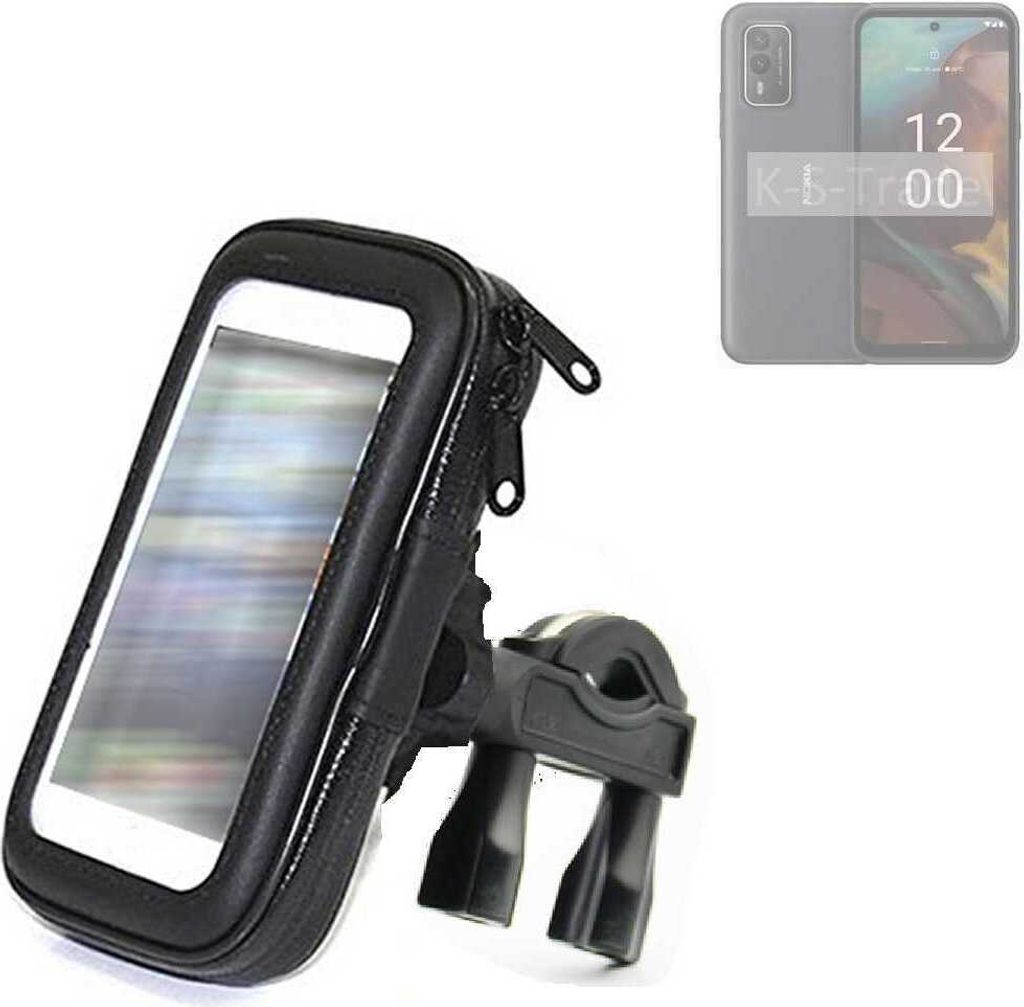 K-S-Trade Fahrrad-Halterung kompatibel mit HMD XR21 Handy-Halterung Halter Lenkstange Fahrradhalterung Motorrad Bike Mount Wasserabweisend regensicher