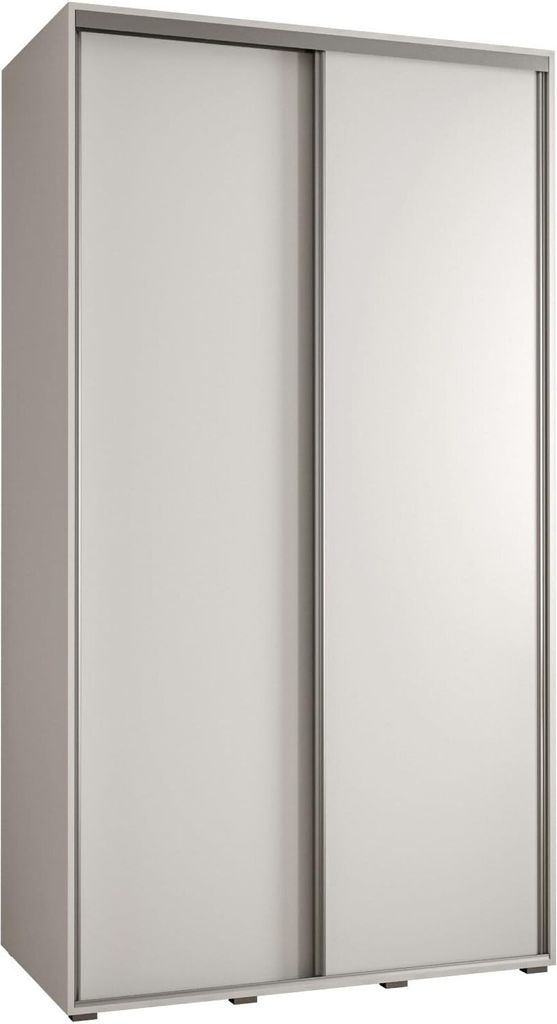 MEBLE KRYSPOL Davos 1 Schrank, zwei Türen - 235,2x140x60 cm - Weiß Weiß Silber