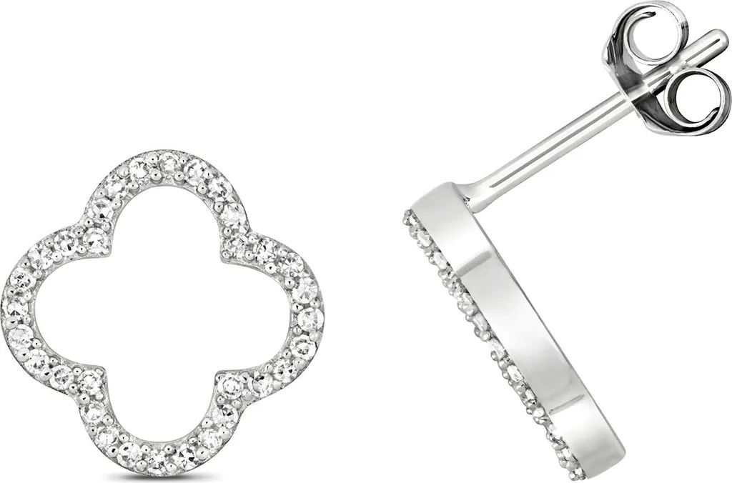Boucles d'Oreilles Or Blanc 375/1000 et Diamant 0.12ct TRS28008
