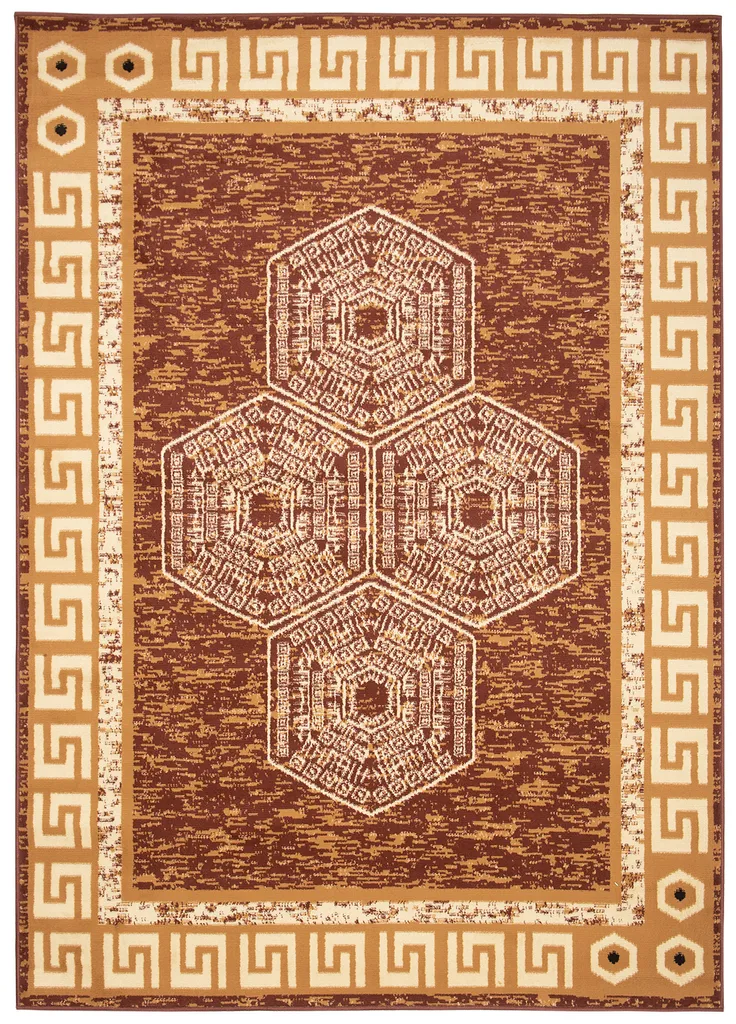 Tapis Anti-taches Marron Beige 140x200 OEKOTEX Entretien Facile