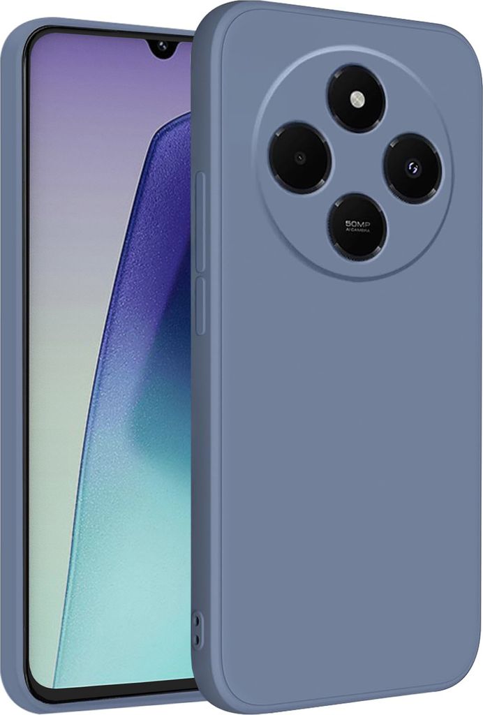 Hülle für Xiaomi Redmi 14C Slim Liquid Silikon Gel Gummi Stoßfest Schutzhülle Grau
