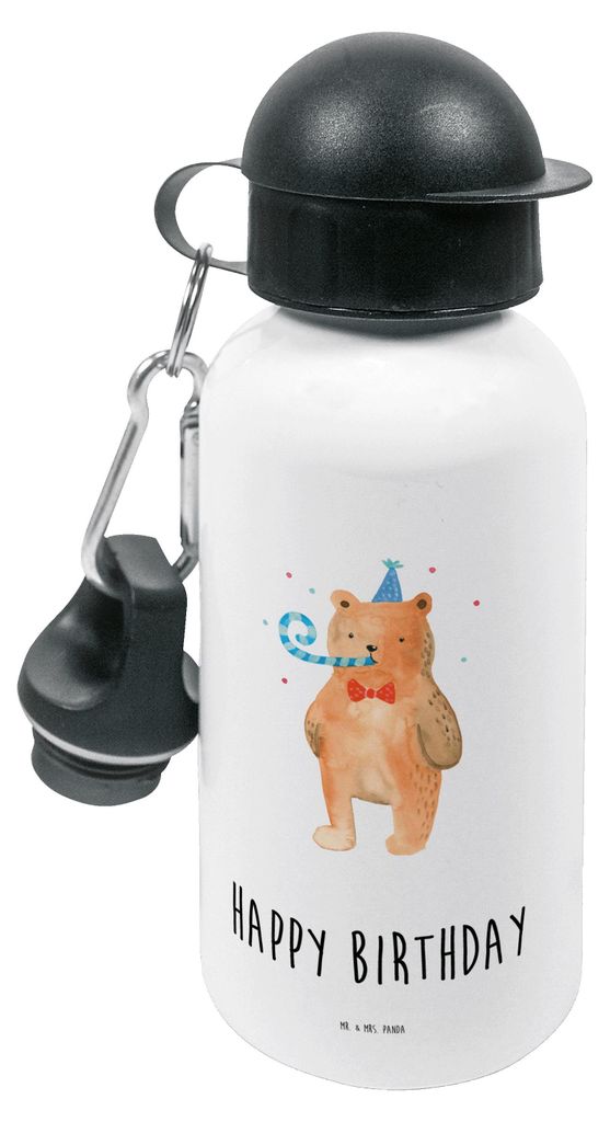 Mr. & Mrs. Panda Trinkflasche Bär Geburtstag - Weiß - Geschenk, Kinder, Kindergarten, Happy Birthday, Glückwunsch, Teddy, für den, Alles Gute, ...