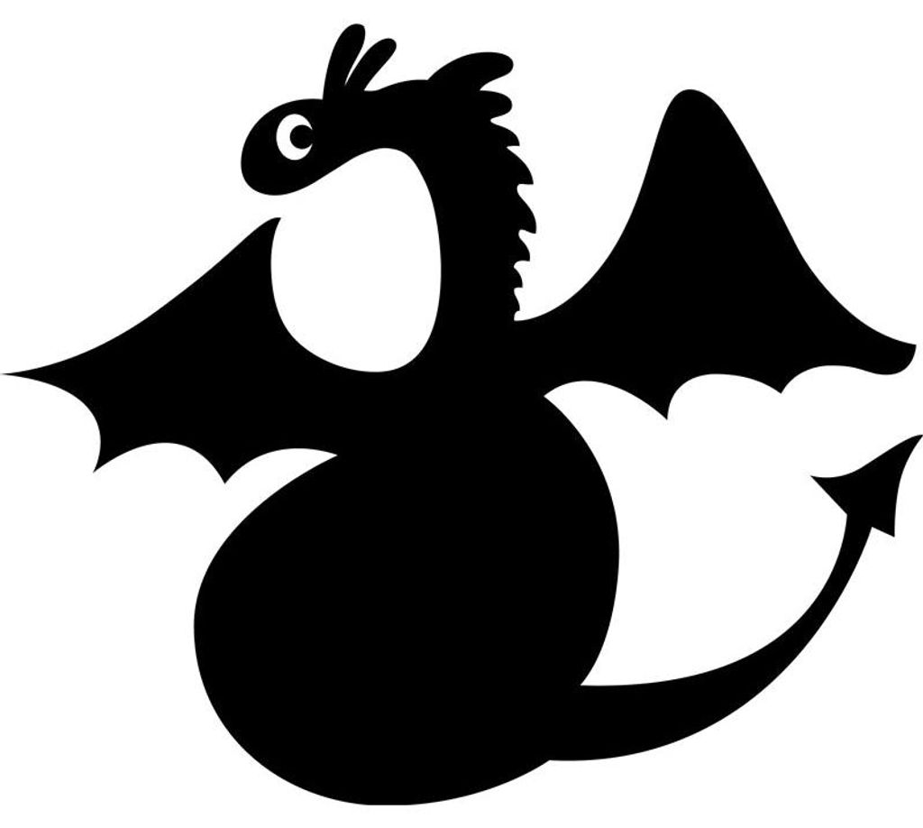 Kreidetafel-Aufkleber – abwischbare Wandaufkleber – Drachensilhouette – 105 x 125 cm
