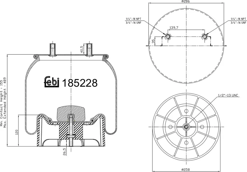 Réparer Fuite Suspension Arrière avec le Soufflet Febi 185228 155-489 mm