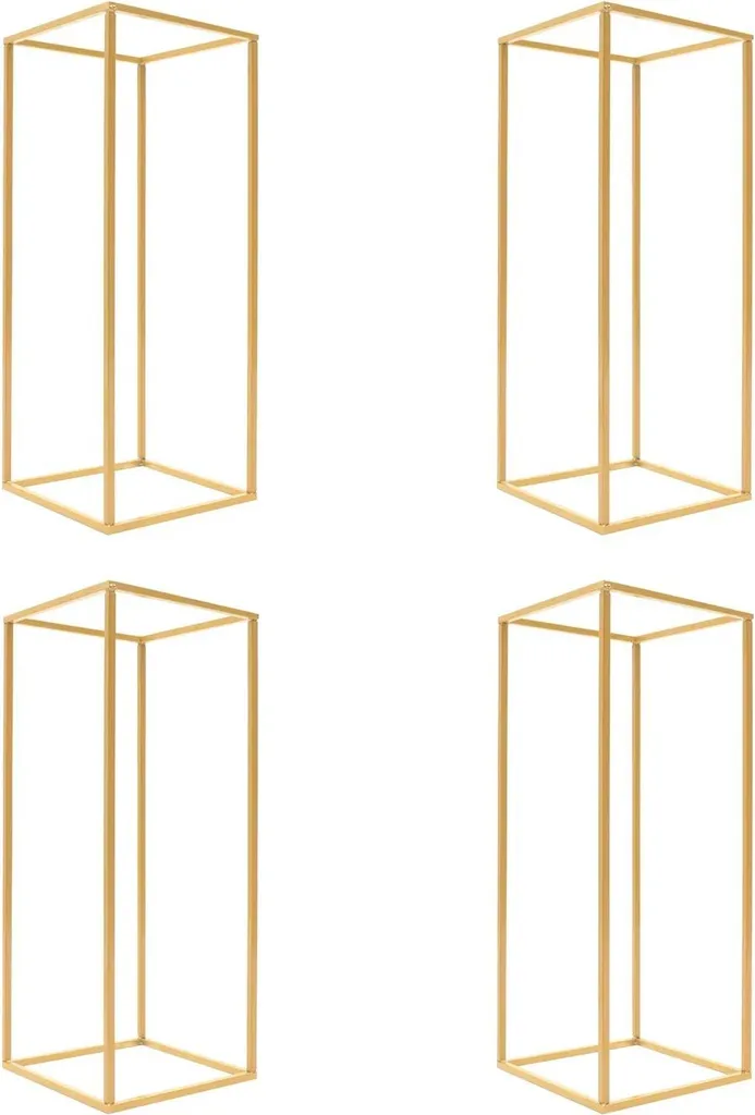 Supports pour fleurs en métal doré lot de 4 pour centres de table 60cm