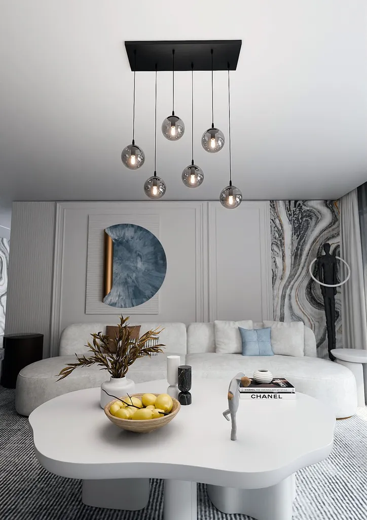 Lustre Salon COSMO 6 Branches - Solution Éclairage Grand Espace E14 - 2