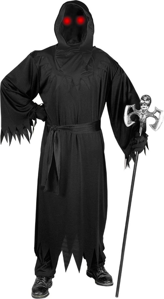 Sensenmann Halloween Kostüm Herren - Leuchteffekt Größe: M-L