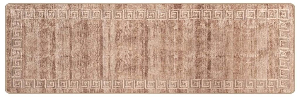 Eleganten-Stil Teppich 1 PC - für Wohnzimmer, Schlafzimmer,läufer MARSA Weiß 80x400 cm Polyester und PVC - Designerteppiche - Möbel26