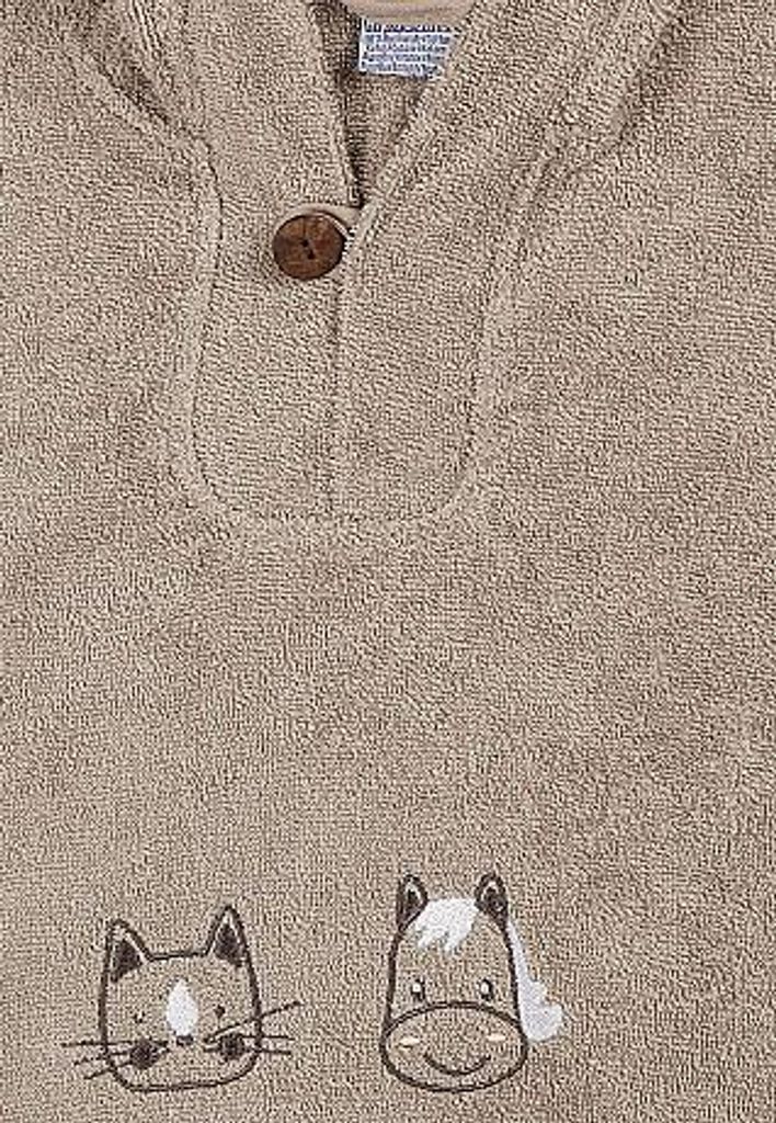 Sterntaler Poncho Bauernhof - Kinder Badeponcho aus saugfähiger Baumwolle - Badetuch zum einfachen drüberziehen - Baby Badeponcho mit Holzknopf u...