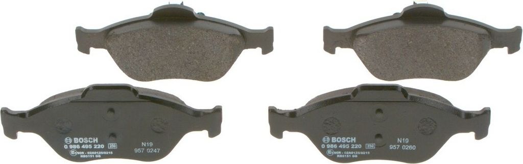 BOSCH Bremsbeläge Satz Vorne für FORD Fiesta Mk5 Schrägheck (JH1, JD1, JH3, JD3) 0 986 495 220