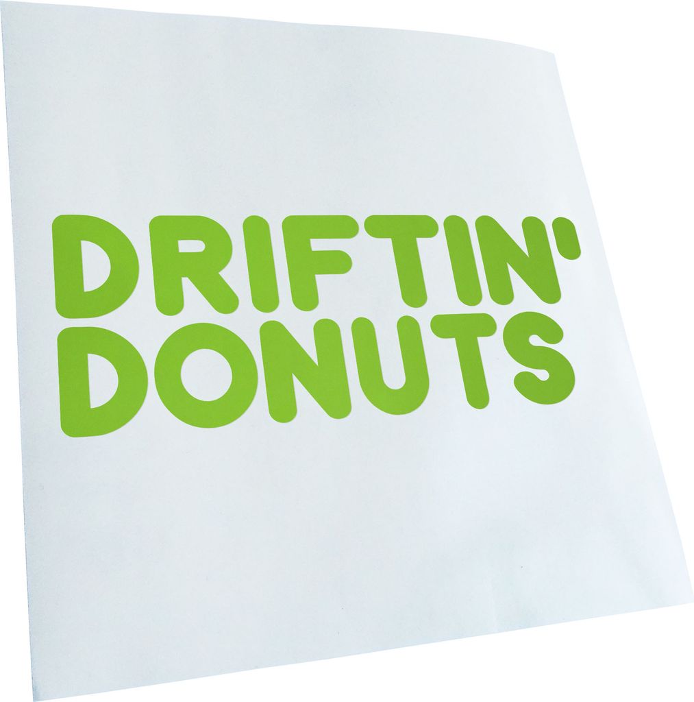 Kiwistar - Autoaufkleber - lindgrün - 60 x 24 cm - Driftin' Donuts - Heckscheibenaufkleber - Aufkleber für Auto Kfz Fahrrad, LKW, Truck Mofa