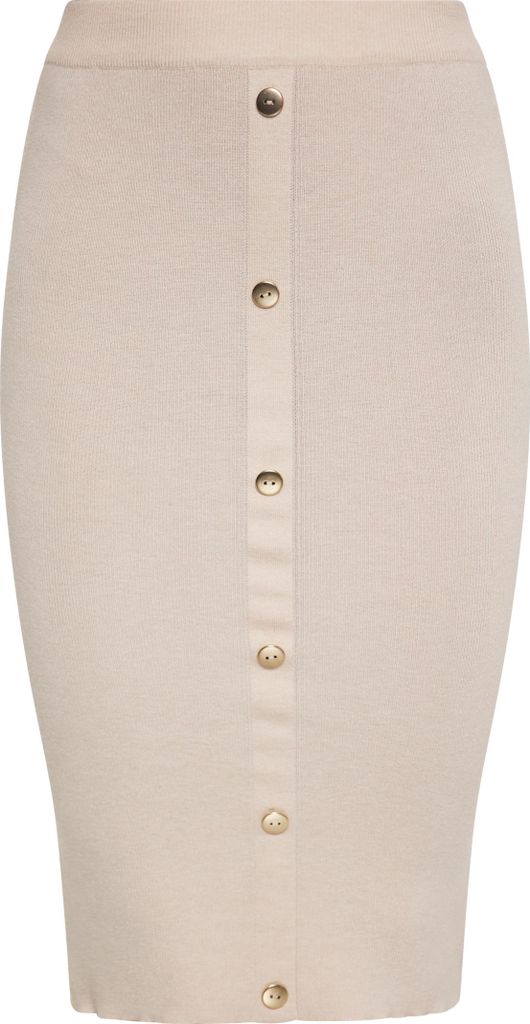 Damen High-Waist Rock, Beige, Größe L, mit vertikaler Produktbild 