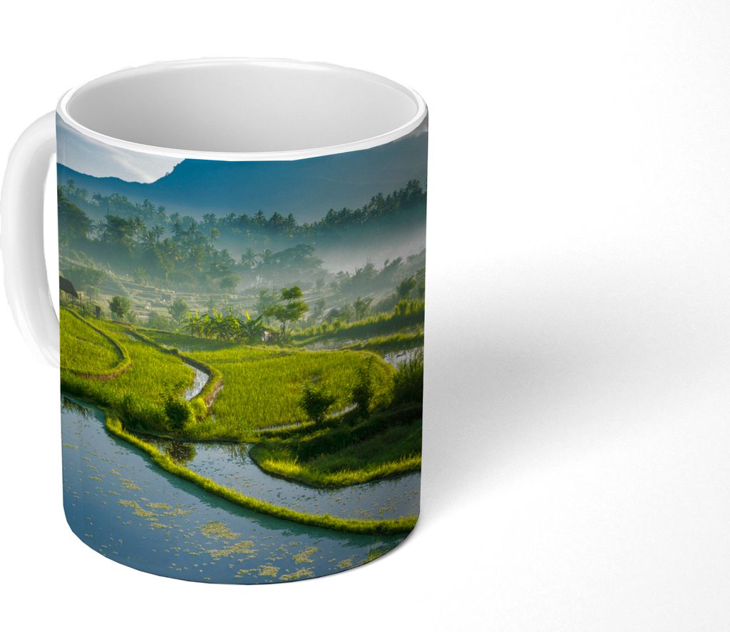 MuchoWow Tasse Kaffeetasse Kaffeebecher 350 ml Reisfelder auf Bali Teetasse - Fototasse - Becher - Keramikbecher - Teebecher - Kaffeetasse - Bür...