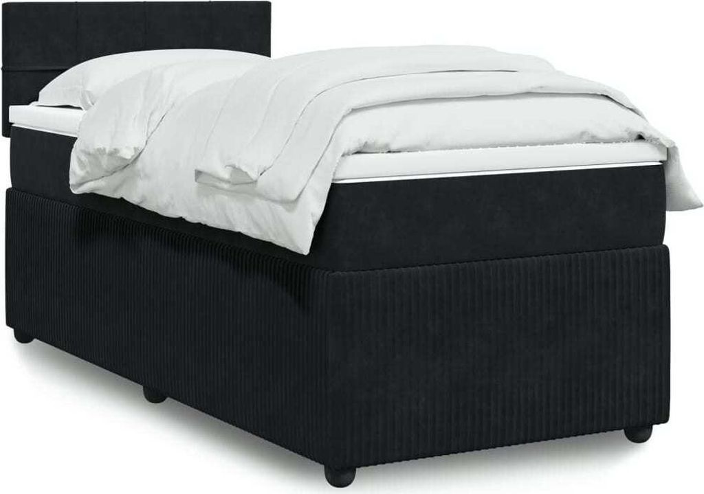 "2026 Promotion" Boxspringbett mit Matratze - Schwarz - 100x200 cm - Samt - Polsterbett CC15076