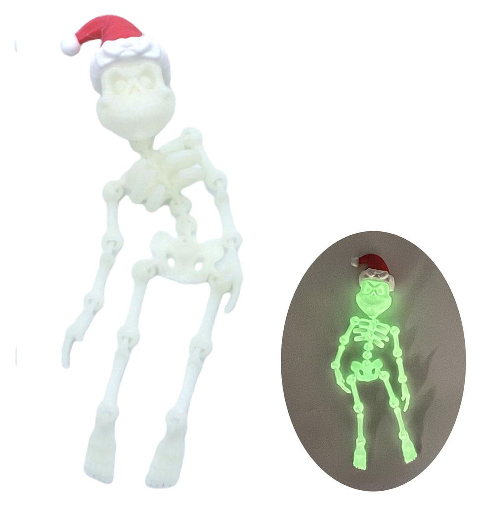 Halloween-Skelett-Kühlschrankmagnet, 3D-gedruckte, bewegliche Skelettfigur mit Gelenken, Gelenkige Skelett-Kühlschrankmagnetdekoration