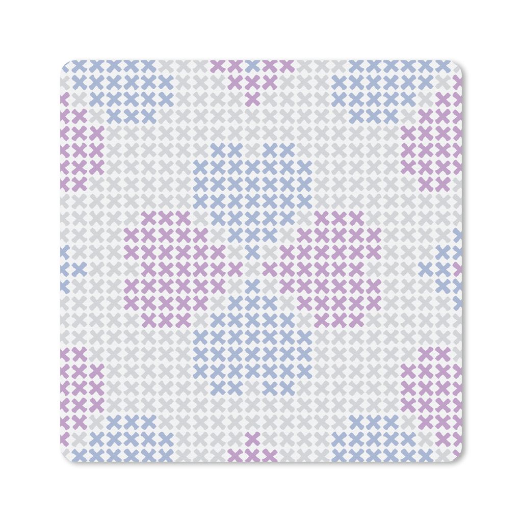 MuchoWow Mauspad Mousepad Klee - Muster - Violett 20x20 cm - Mousepads - Maus Mat - Pad - Mausunterlage - Desk Mat - Bureauartikeln