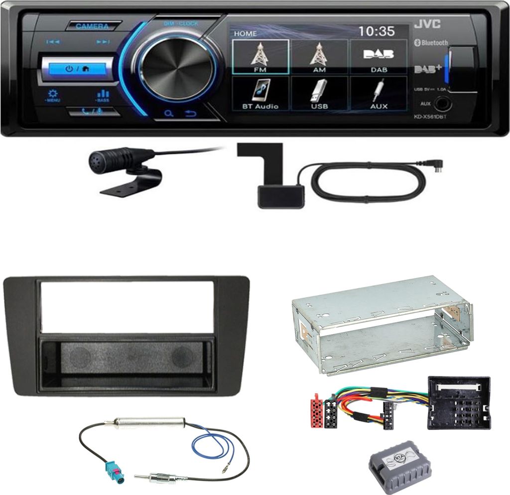 JVC KD-X561DBT Digitalradio Bluetooth USB Einbauset für Skoda Octavia 2 Yeti 5L