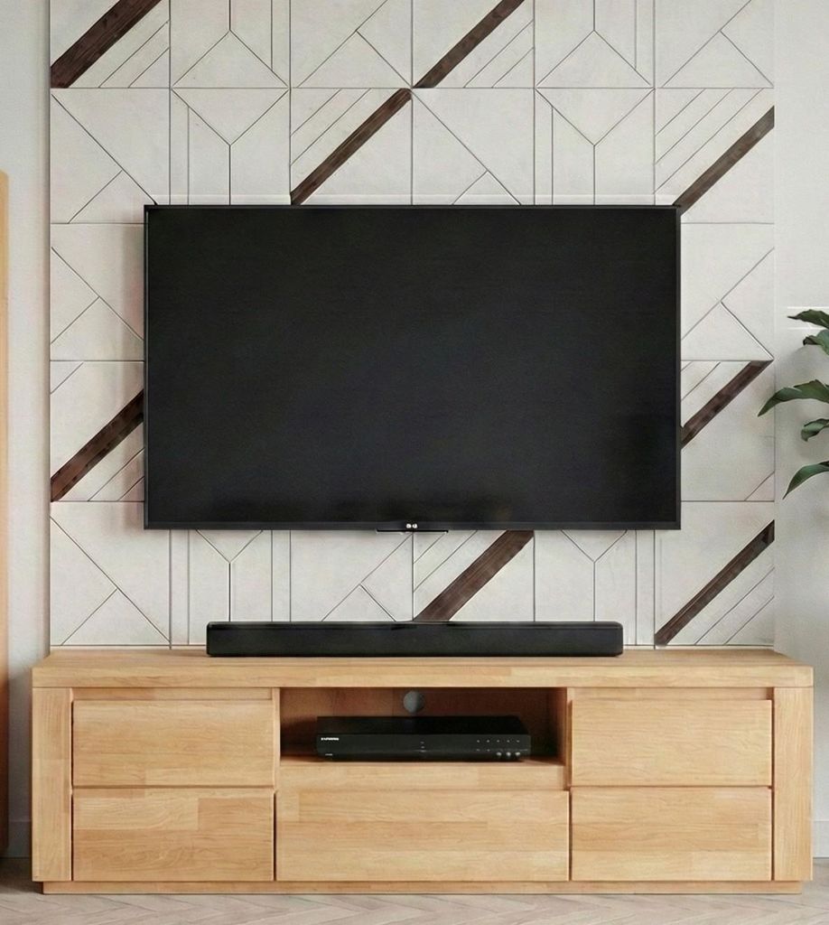 TV Lowboard 160 cm Kernbuche Massivholz-Front 1 Schublade Produktbild 