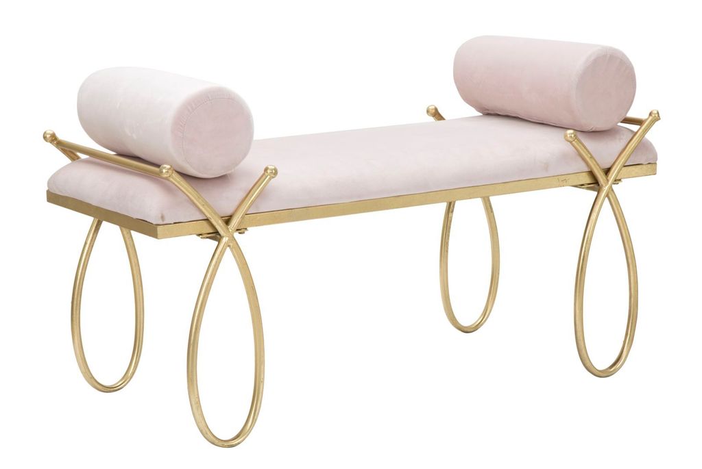 FURNLUX Ottomane Band Rosa 113cm / Hauptfarbe: Rosa / Produktbild 