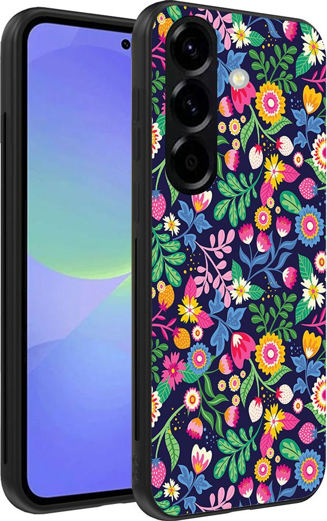 Smartphonica Handyhülle Passend für Samsung Galaxy A36 mit Blumendruck - TPU Rückseite Abdeckung Fall Blumendesign